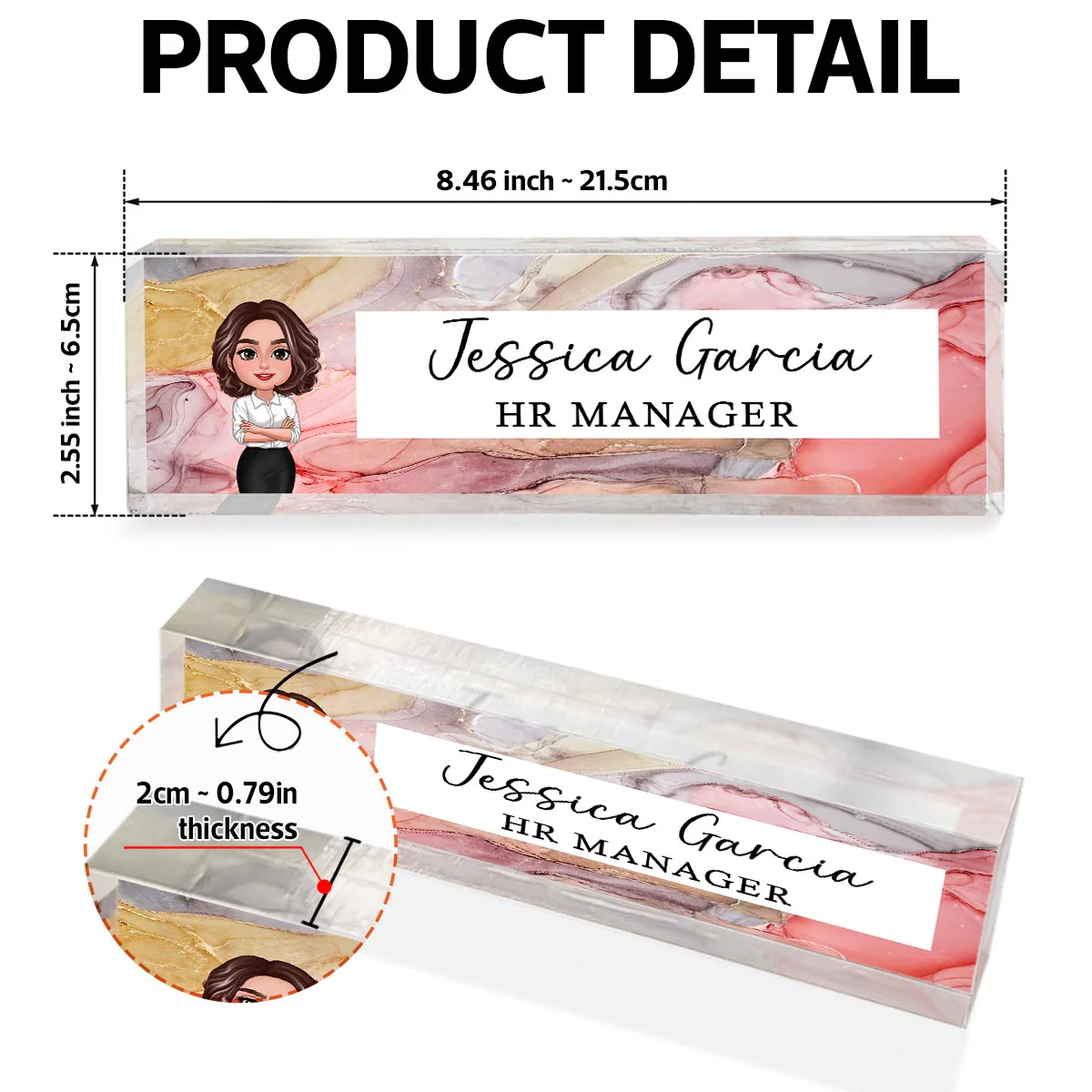 Galaxy Marble Texture Man Woman Office Personalized Desk Name Plate - Image 7