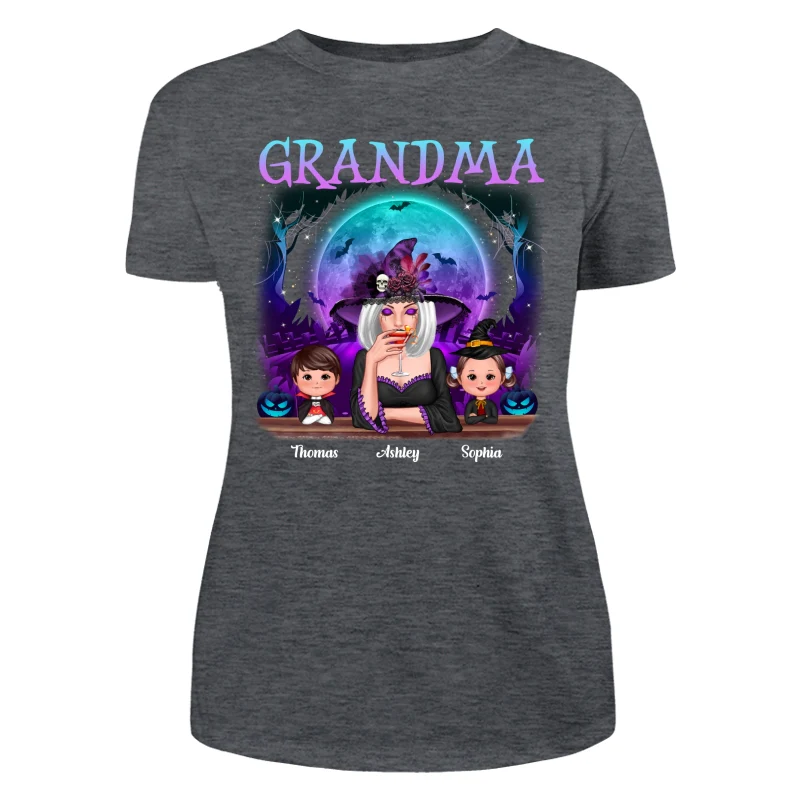 Galaxy Moon Grandma Mom Halloween Personalized Shirt - Image 11
