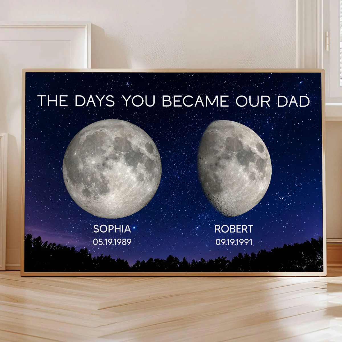 Galaxy Night Custom Birth Moon Phase The Days You Became Our Dad Personalized Poster| Heartfelt Father's Day Gift For Dad, Husband - Image 6