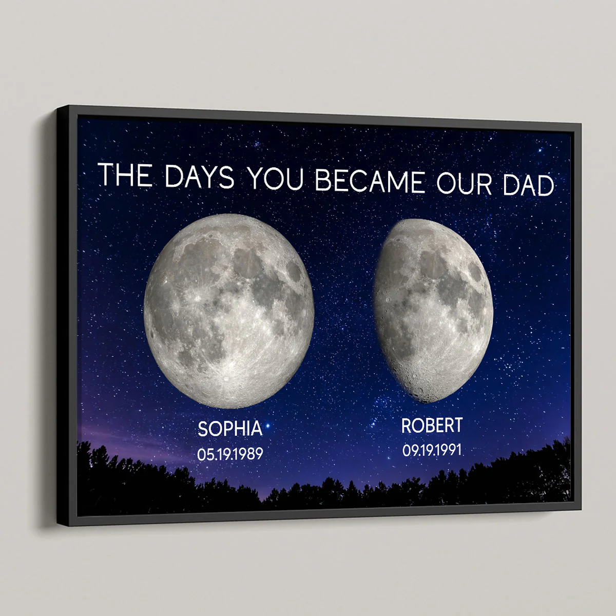 Galaxy Night Custom Birth Moon Phase The Days You Became Our Dad Personalized Poster| Heartfelt Father's Day Gift For Dad, Husband - Image 8