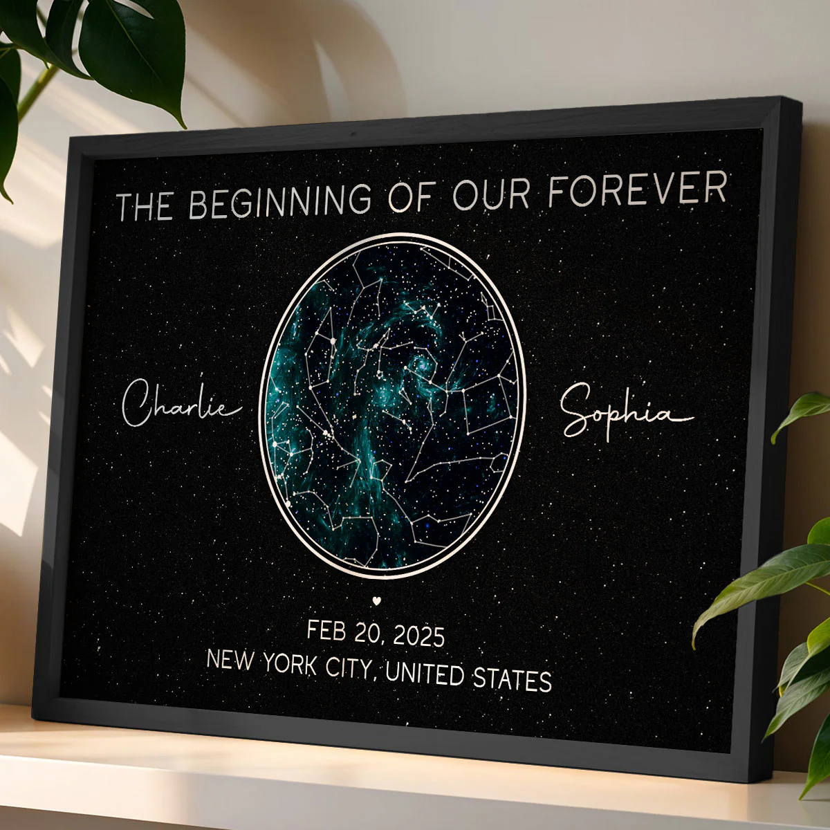 Galaxy Night Eternal Love Couple Custom Star Map Anniversary Date Personalized Poster - Image 3