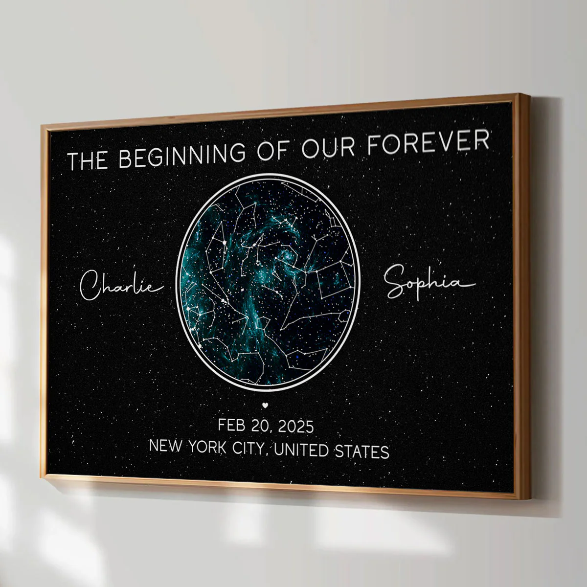 Galaxy Night Eternal Love Couple Custom Star Map Anniversary Date Personalized Poster - Image 4