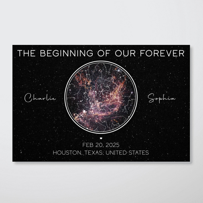 Galaxy Night Eternal Love Couple Custom Star Map Anniversary Date Personalized Poster - Image 9