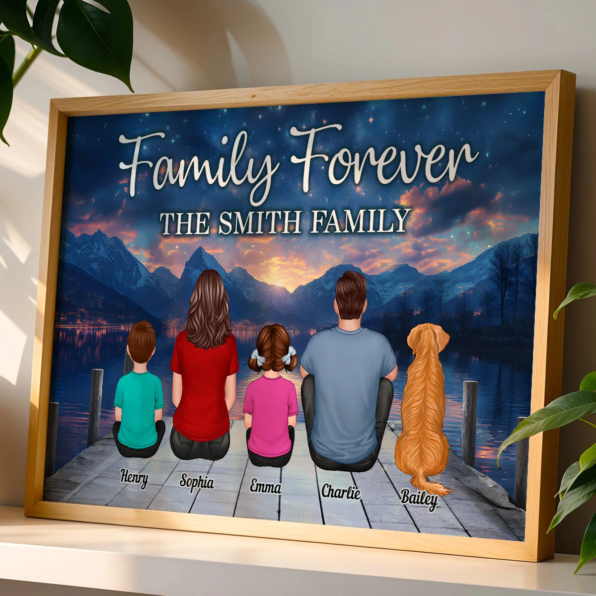 Galaxy Night Landscape Family Forever Personalized Poster, Gift For Family, Dad, Mom - Image 6