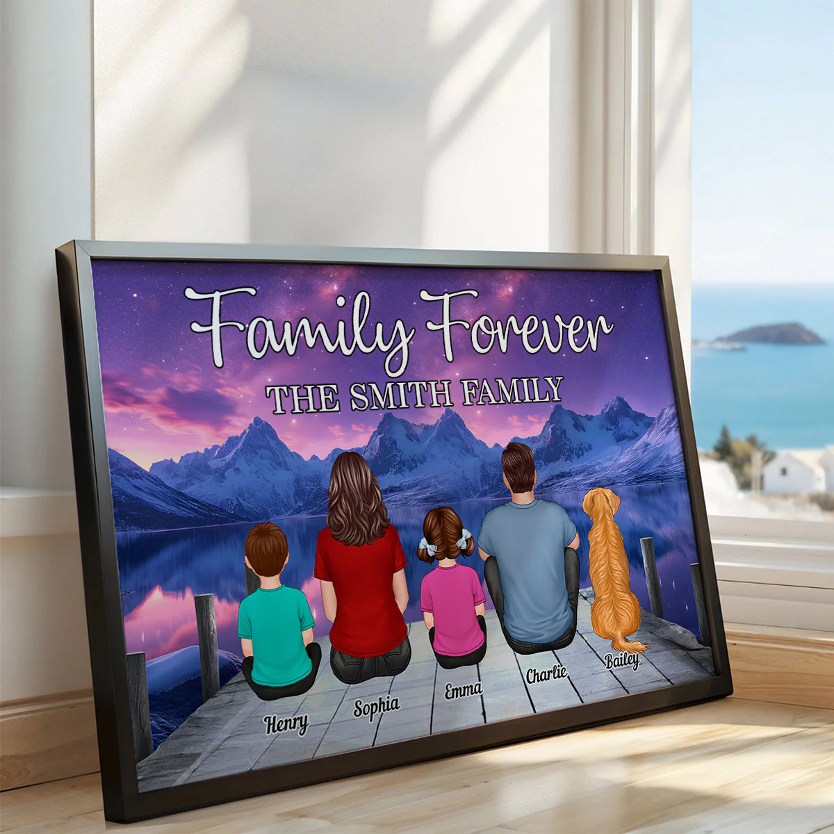 Galaxy Night Landscape Family Forever Personalized Poster, Gift For Family, Dad, Mom - Image 7