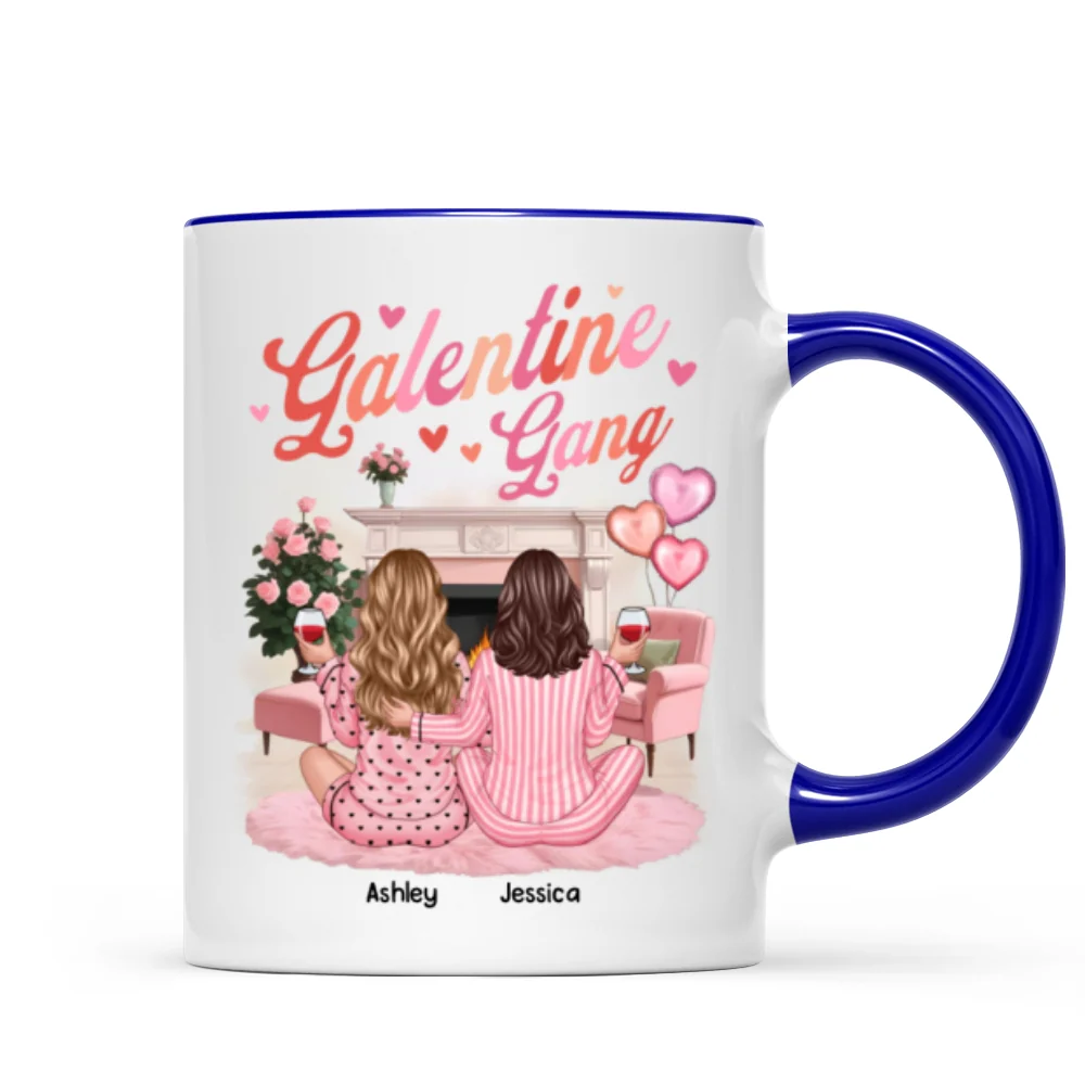 Galentine Gang Pretty Besties Sisters In House Personalized Mug, Mug, Social Club, Besties Gift - Image 10