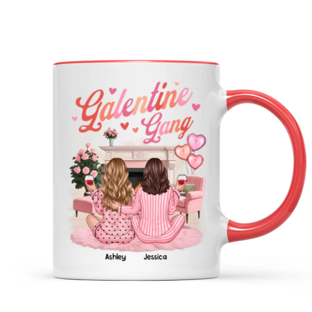 Galentine Gang Pretty Besties Sisters In House Personalized Mug, Mug, Social Club, Besties Gift - Image 11
