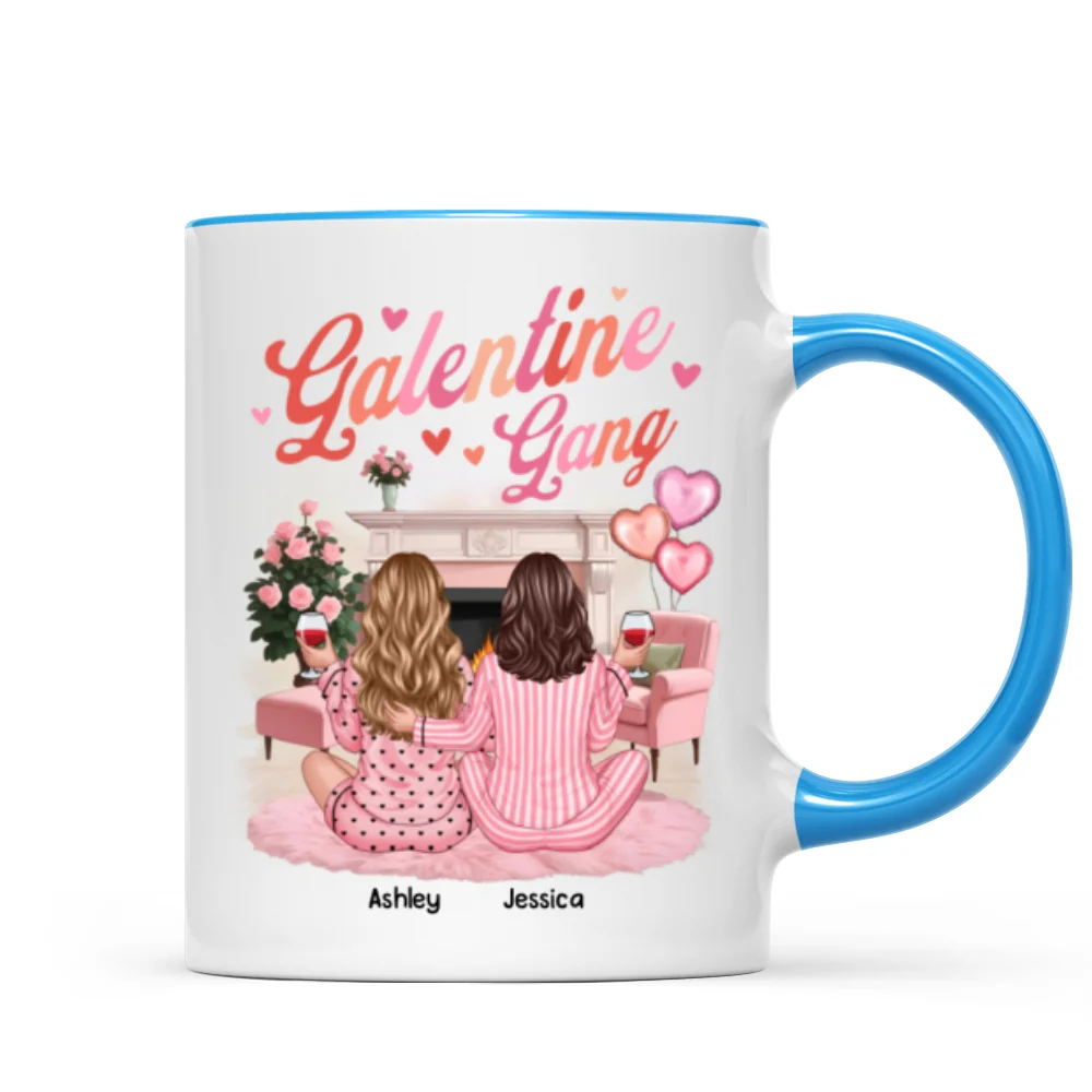 Galentine Gang Pretty Besties Sisters In House Personalized Mug, Mug, Social Club, Besties Gift - Image 12