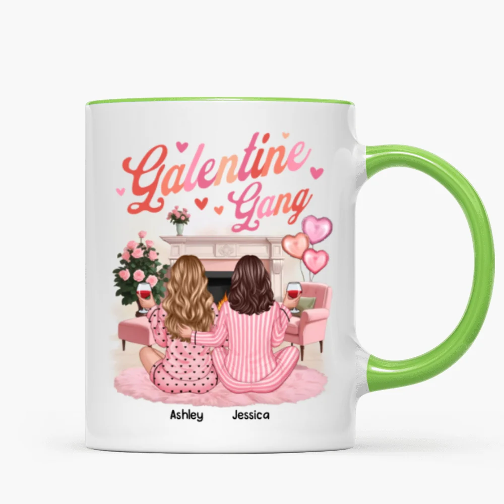 Galentine Gang Pretty Besties Sisters In House Personalized Mug, Mug, Social Club, Besties Gift - Image 14