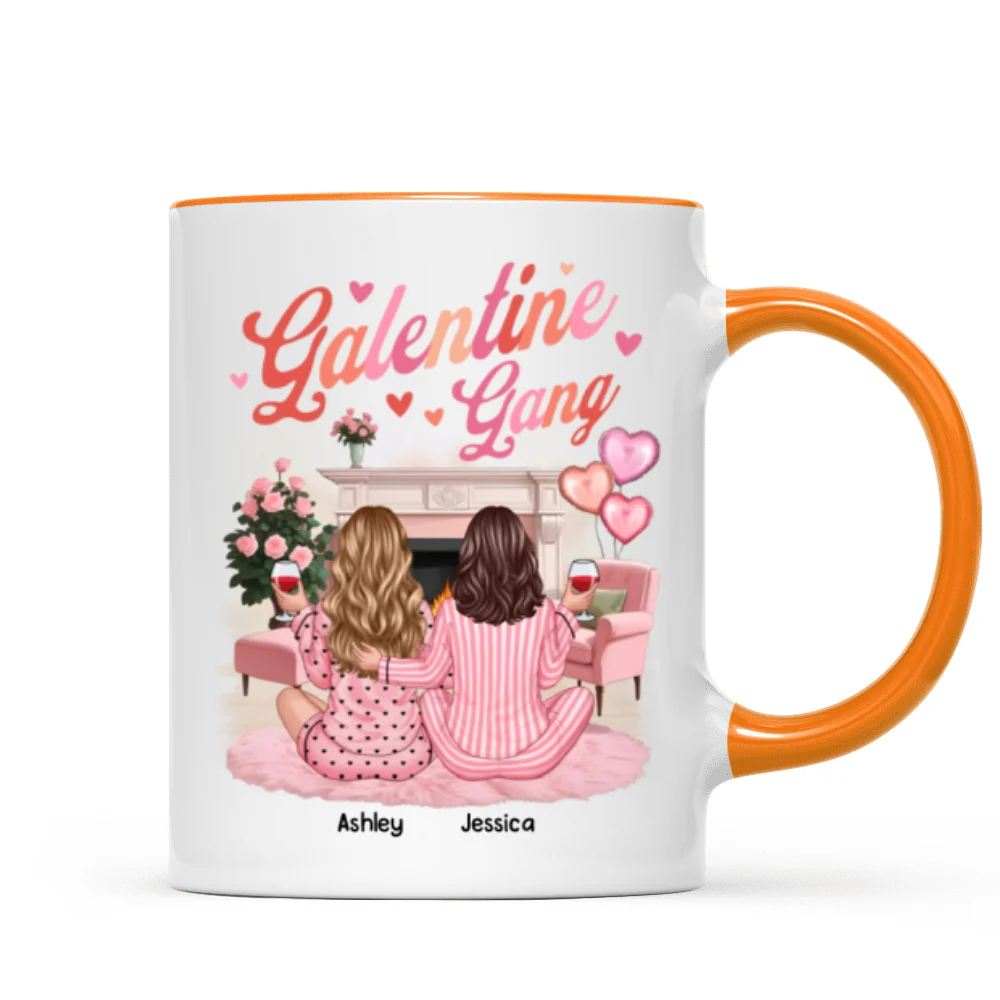 Galentine Gang Pretty Besties Sisters In House Personalized Mug, Mug, Social Club, Besties Gift - Image 15