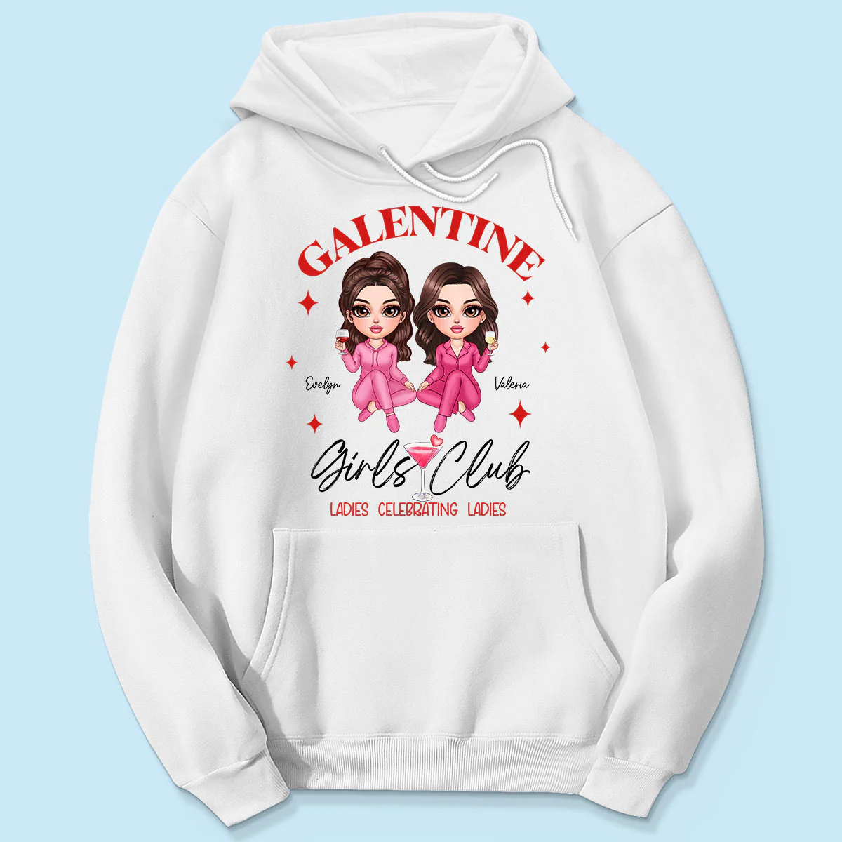 Galentine Girls Club Pajamas Girls Personalized Shirt,  Shirt, Social Club, Besties Gift - Image 7