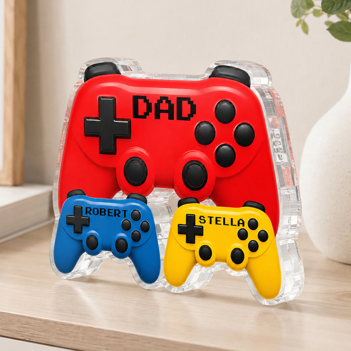 Gamer Dad Controllers - Personalized Acrylic Block Plaque - Gift For Dad, Husband, Gamers - Image 3