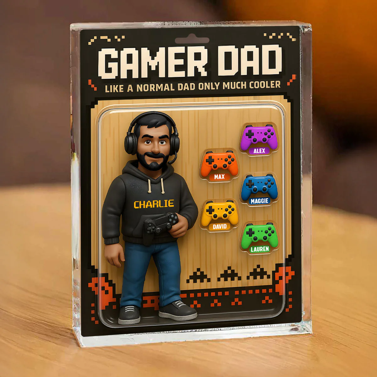 Gamer Dad Cooler 3D Effect - Personalized Acrylic Block Plaque - Gift For Husband Dad - Image 2