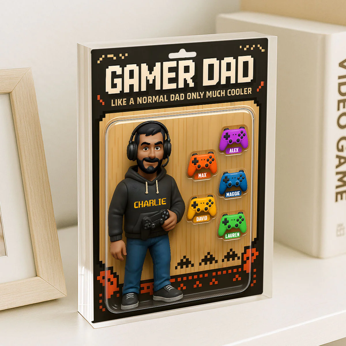 Gamer Dad Cooler 3D Effect - Personalized Acrylic Block Plaque - Gift For Husband Dad - Image 7