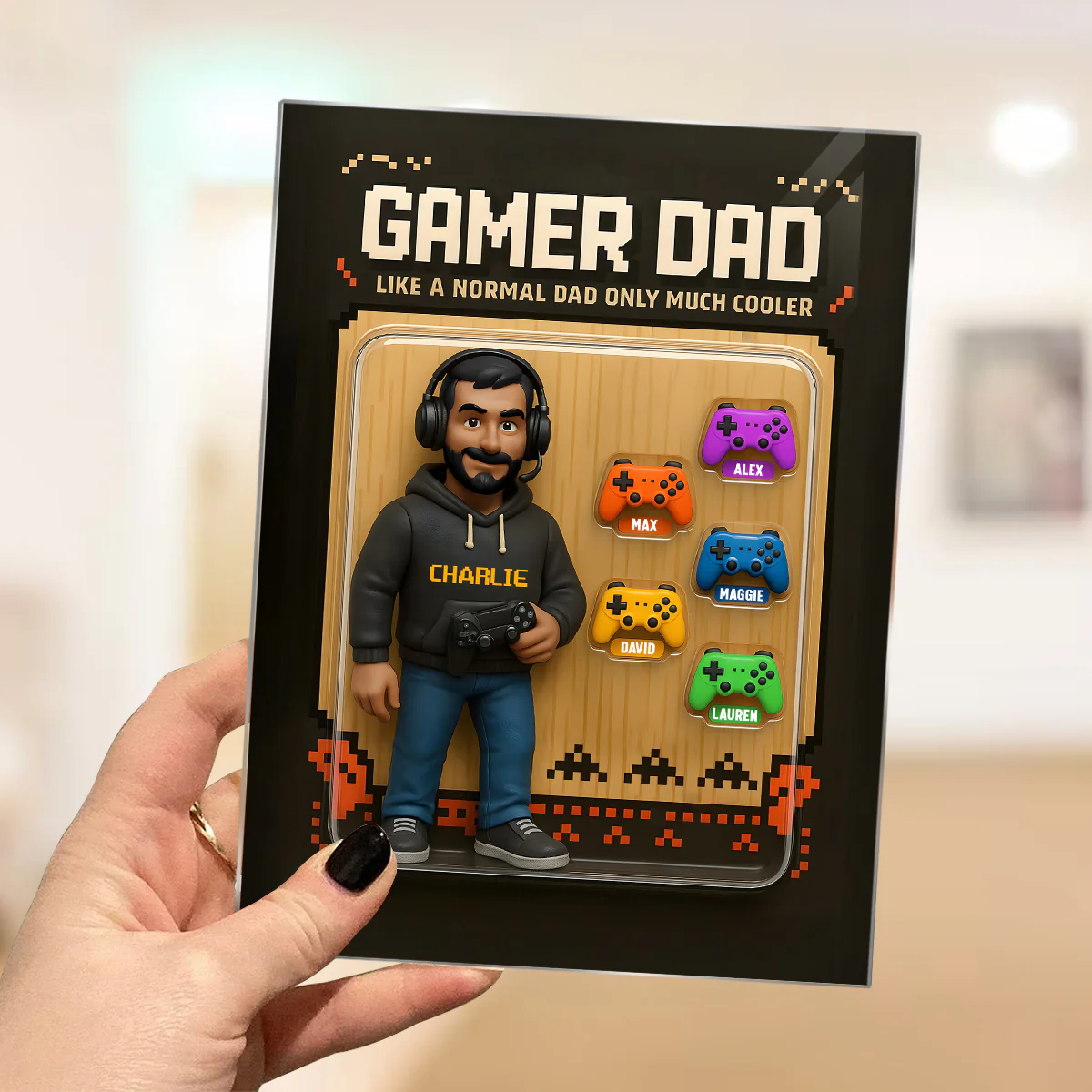 Gamer Dad Cooler Custom Action Figure Personalized Acrylic Plaque, Father's Day Gift for Gamer Dad, Gift for Husband - Image 5