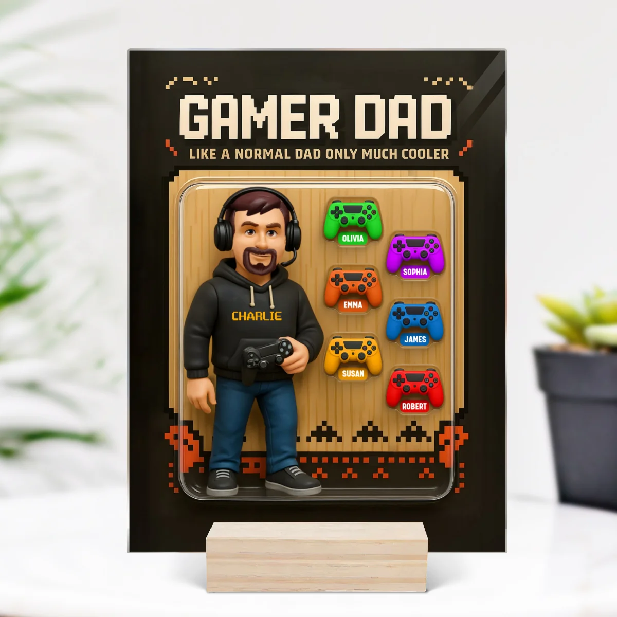 Gamer Dad Cooler Custom Action Figure Personalized Acrylic Plaque, Father's Day Gift for Gamer Dad, Gift for Husband - Image 9