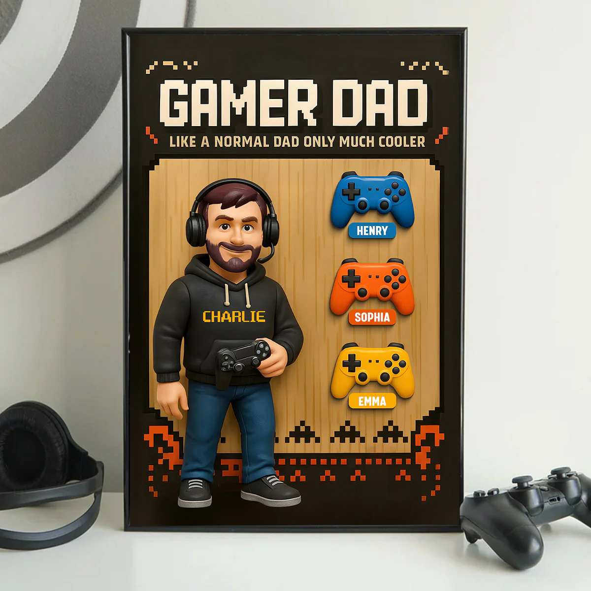 Gamer Dad Cooler Personalized Poster, Father's Day gift for Gamer Dad, Gift for Husband