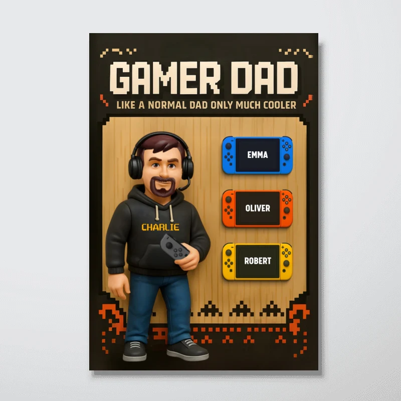 Gamer Dad Cooler Personalized Poster, Father's Day gift for Gamer Dad, Gift for Husband - Image 10