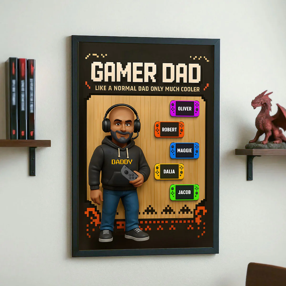 Gamer Dad Cooler Personalized Poster, Father's Day gift for Gamer Dad, Gift for Husband - Image 2