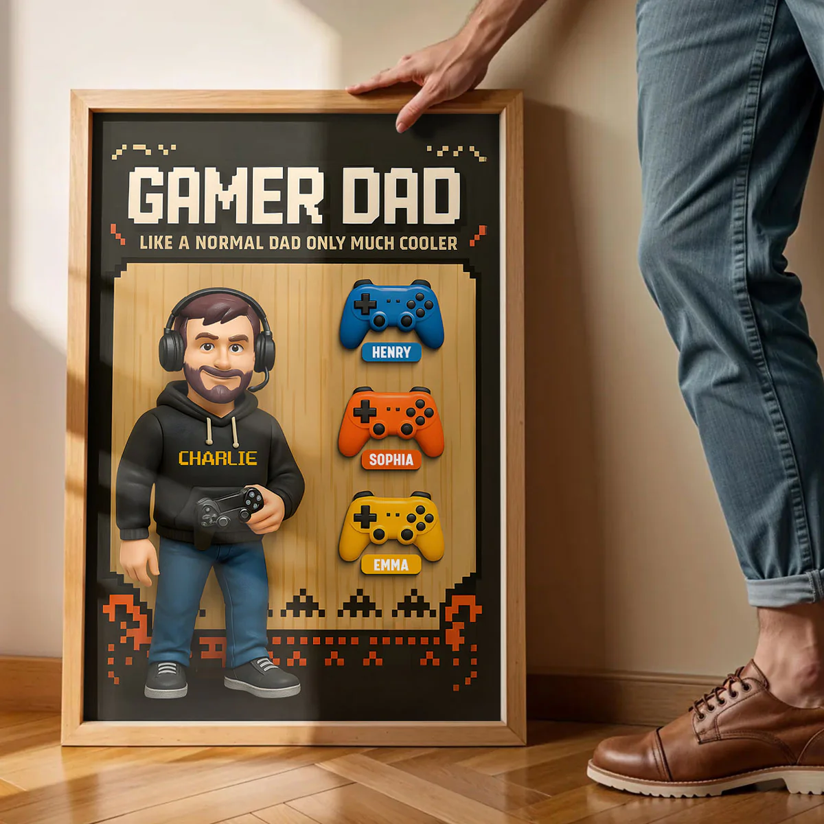Gamer Dad Cooler Personalized Poster, Father's Day gift for Gamer Dad, Gift for Husband - Image 4