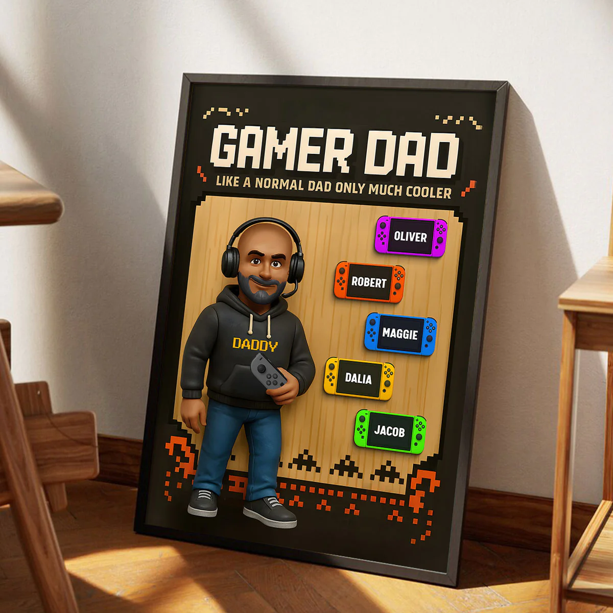 Gamer Dad Cooler Personalized Poster, Father's Day gift for Gamer Dad, Gift for Husband - Image 5