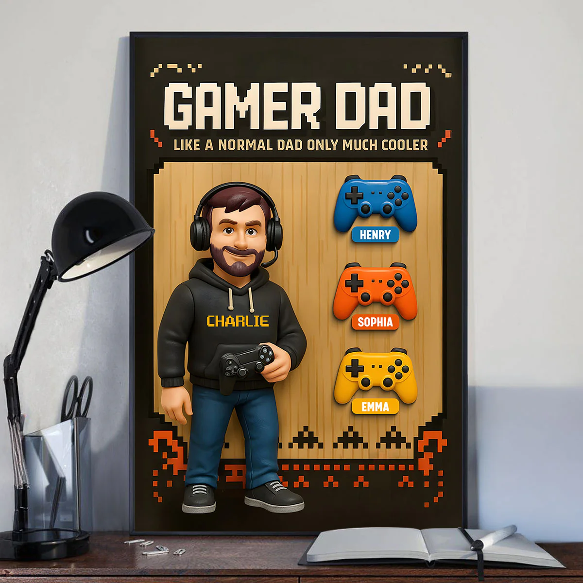 Gamer Dad Cooler Personalized Poster, Father's Day gift for Gamer Dad, Gift for Husband - Image 6