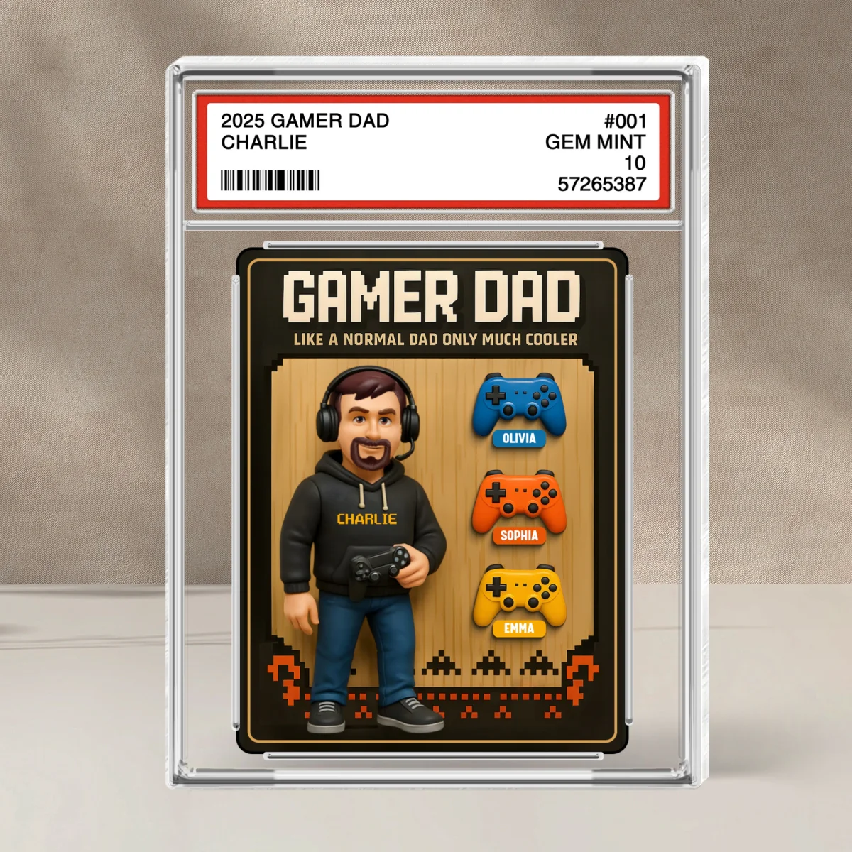 Gamer Dad Trading Card Personalized Acrylic Block Plaque,  Gift for Gamer Dad - Image 11