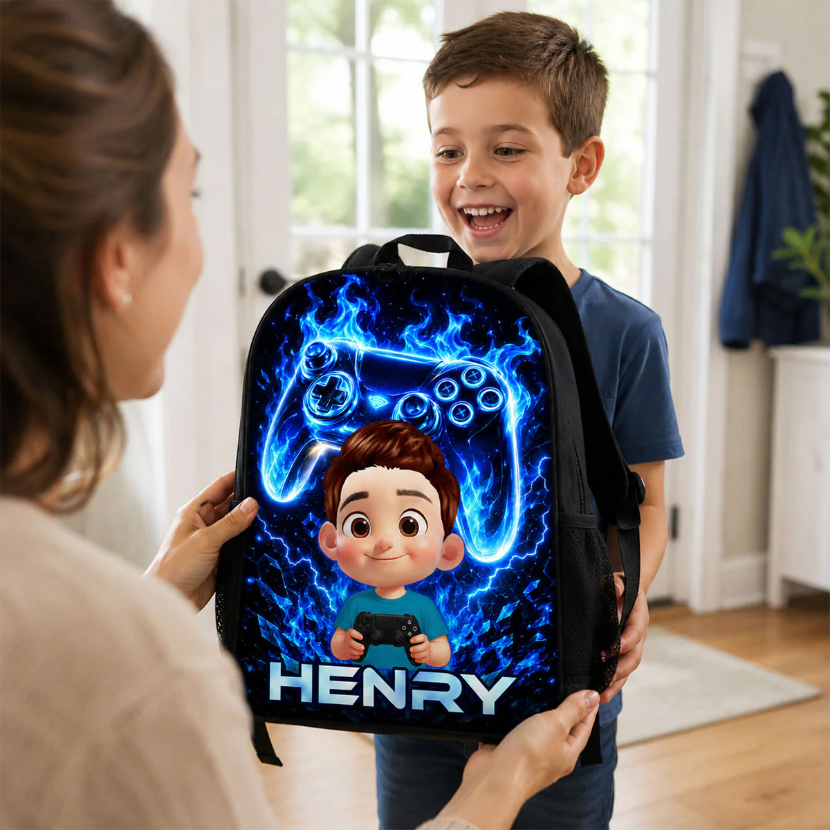 Gamer Trendy Design Backpack for Boys Girls - Personalized Backpack - Back to School Gift for Daughter, Son - Image 11