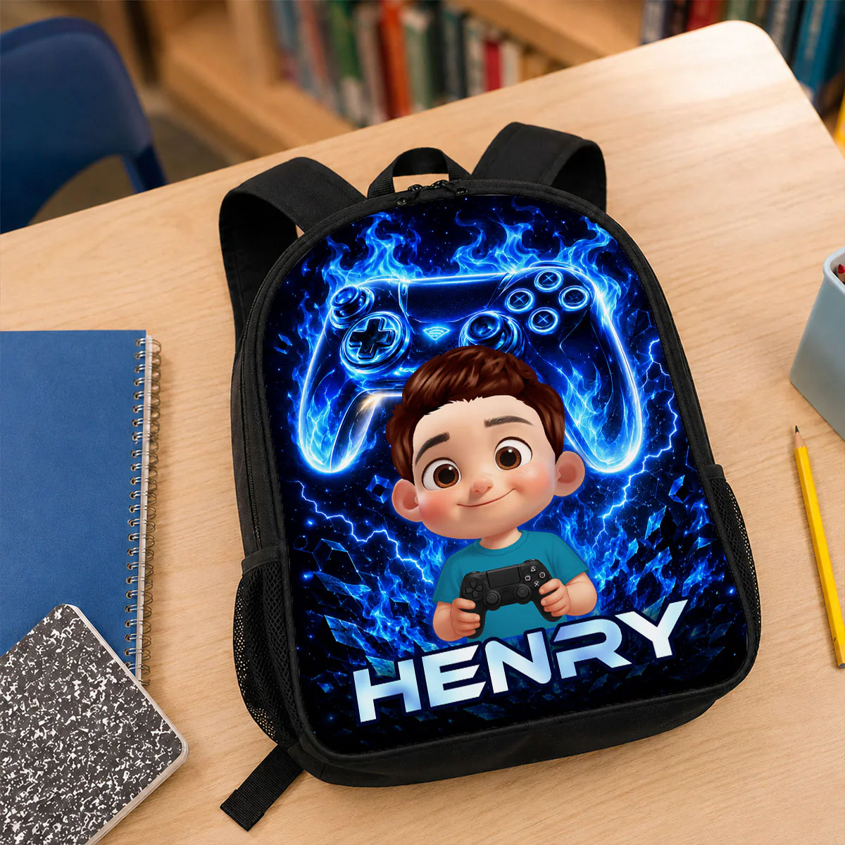 Gamer Trendy Design Backpack for Boys Girls - Personalized Backpack - Back to School Gift for Daughter, Son - Image 4