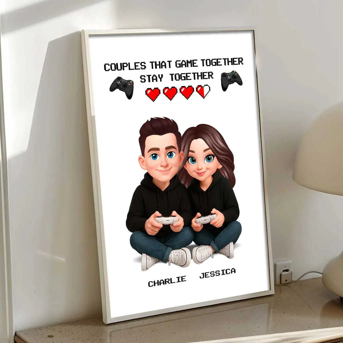 Gaming Couple Game Together Stay Together - Personalized Poster - Heartfelt Valentine, Anniversary Gift For Gamers, For Him, For Her - Image 4
