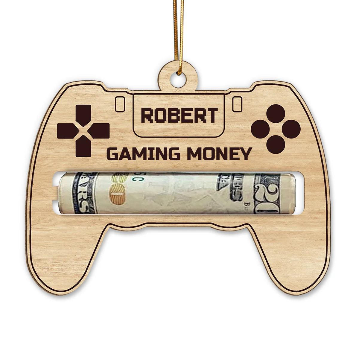 Gaming Money Christmas Gift For Gaming Lover Gamer Personalized Wooden Money Holder Ornament
