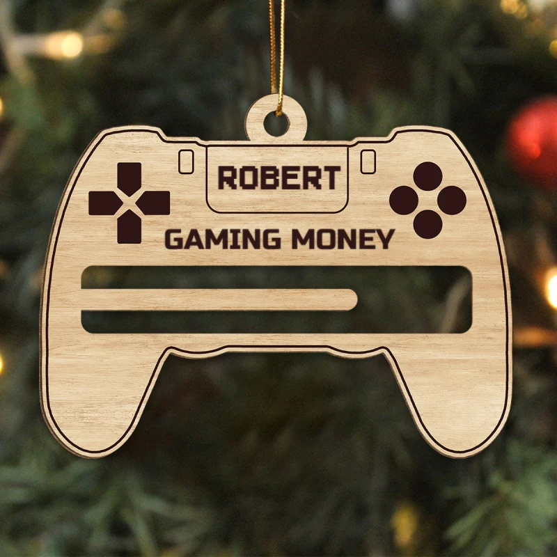 Gaming Money Christmas Gift For Gaming Lover Gamer Personalized Wooden Money Holder Ornament - Image 6