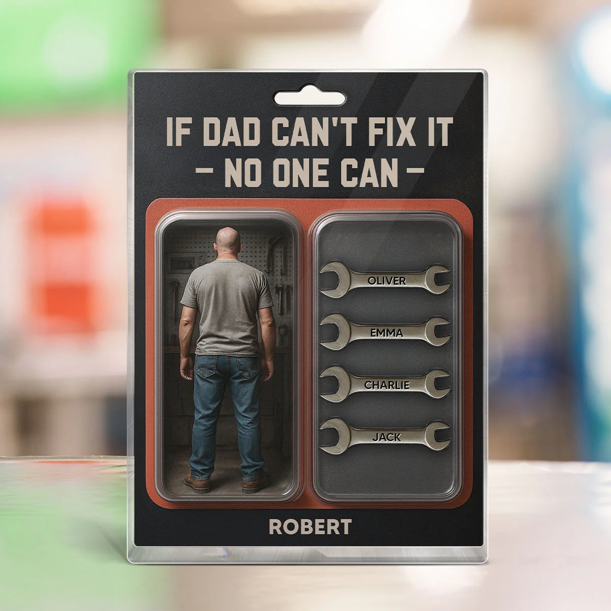 Garage DIY Mechanic Dad Grandpa  Gift Figure Style Personalized Acrylic Block Plaque