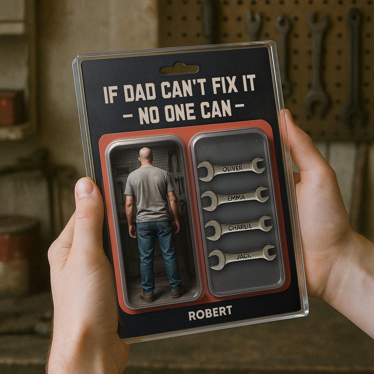 Garage DIY Mechanic Dad Grandpa  Gift Figure Style Personalized Acrylic Block Plaque - Image 3