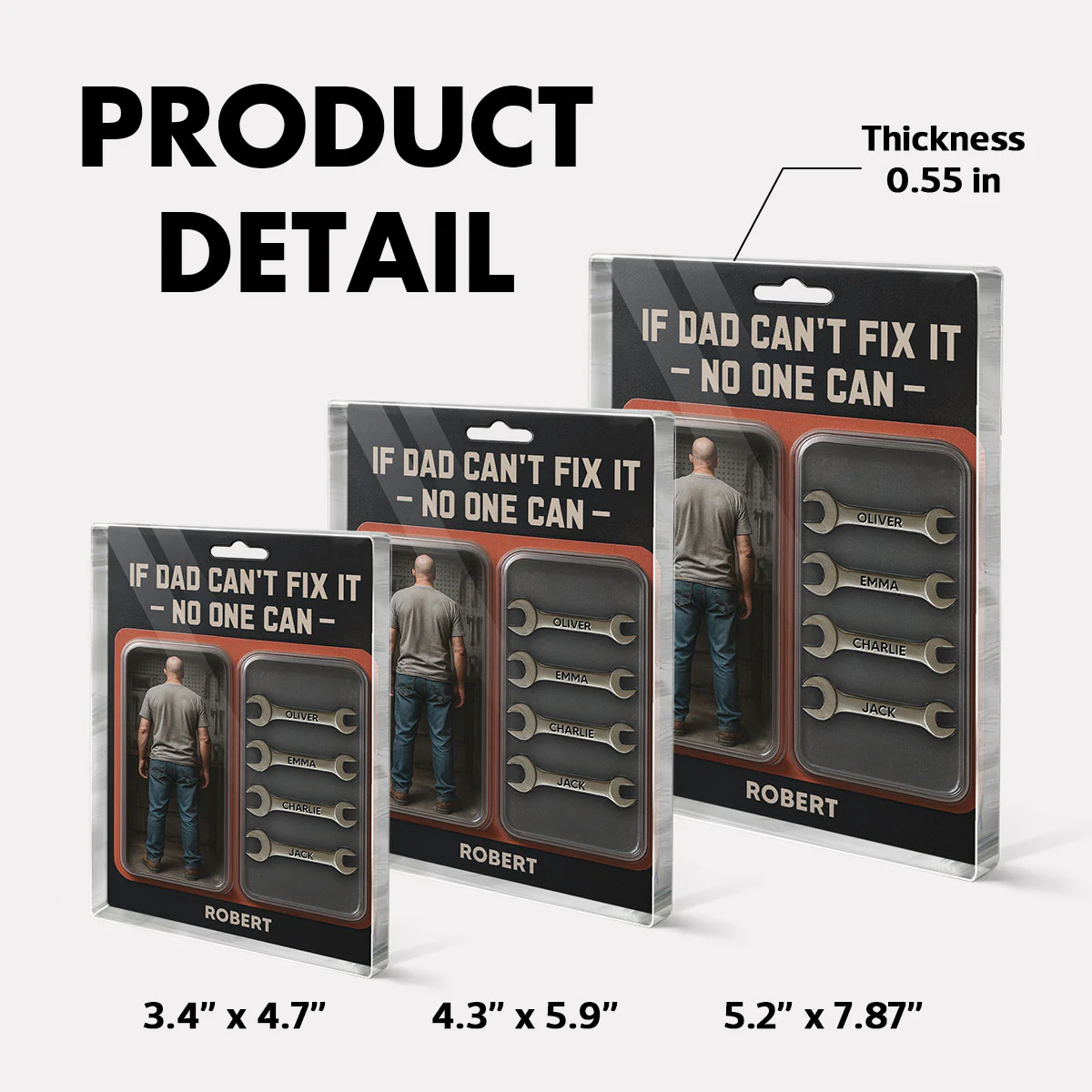 Garage DIY Mechanic Dad Grandpa  Gift Figure Style Personalized Acrylic Block Plaque - Image 8
