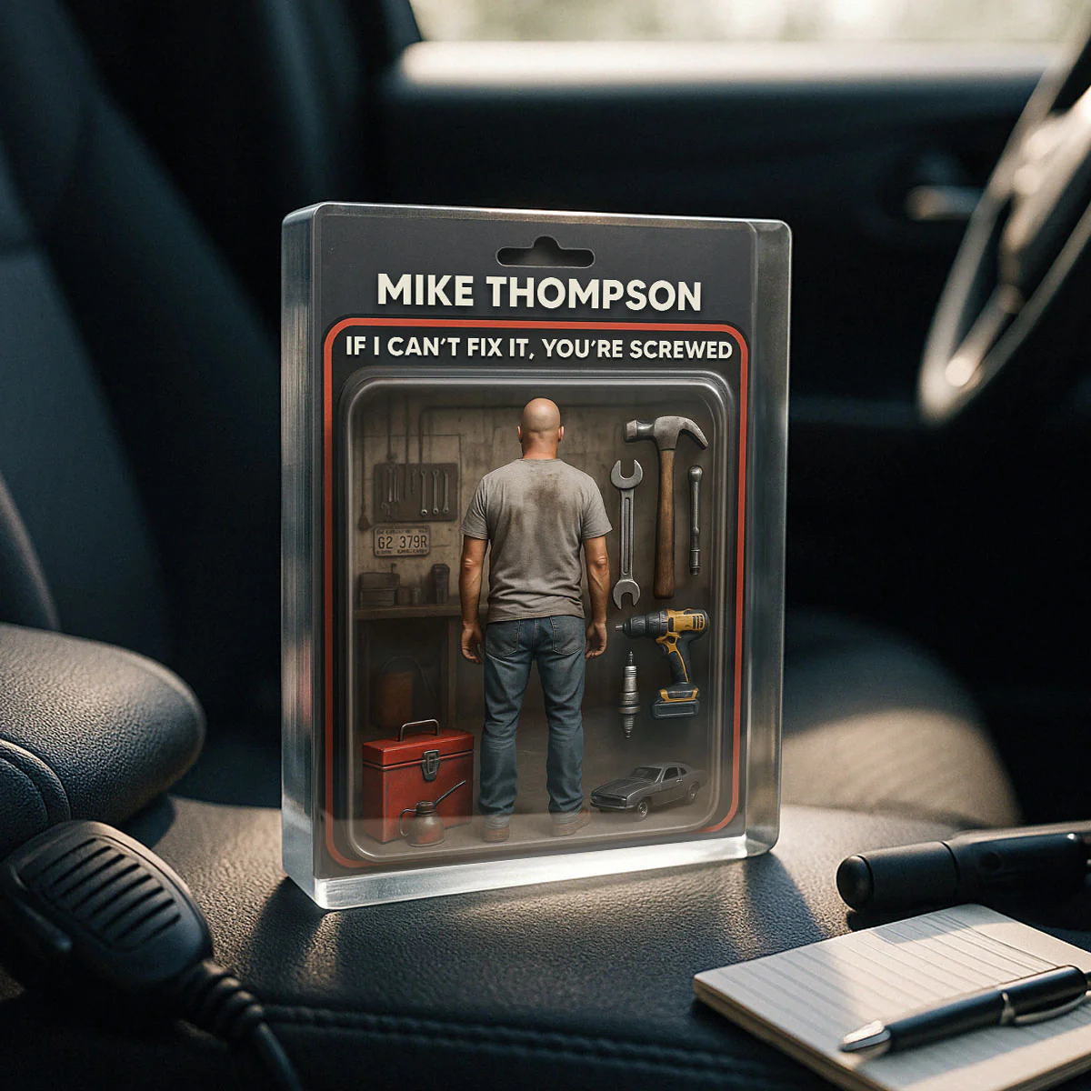 Garage DIY Mechanic Dad Grandpa Man Realistic Figure Style Personalized Acrylic Block Plaque - Image 7