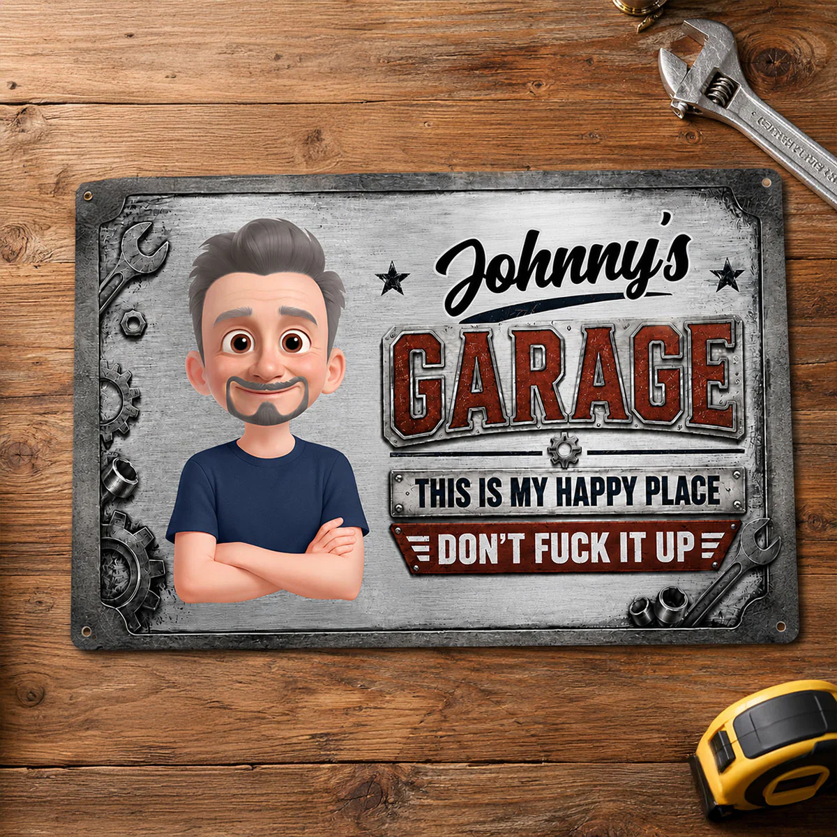 Garage This Is My Happy Place - Personalized Metal Sign - Funny Sarcasm Gift For Man, Dad, Husband, Handyman, Mechanic, Workshop, Man Cave Decor - Image 8