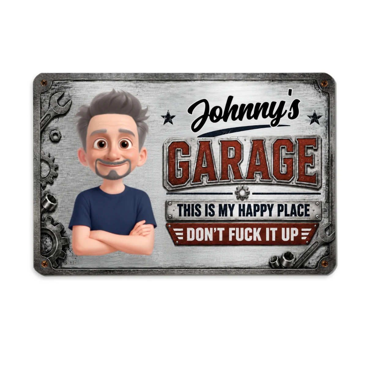 Garage This Is My Happy Place - Personalized Metal Sign - Funny Sarcasm Gift For Man, Dad, Husband, Handyman, Mechanic, Workshop, Man Cave Decor - Image 9