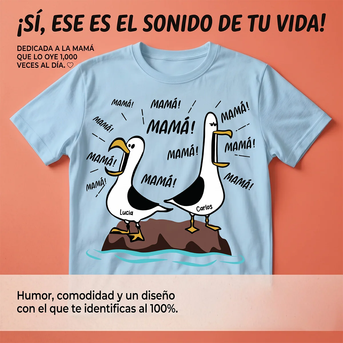 Gaviota Mamá Mamá Mamá - Camiseta Personalizada - Regalo Divertido del Día de la Madre para Mamá - Image 8