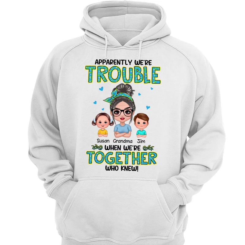 Get In Trouble Doll Grandma With Grandkids Personalized Shirt - Image 3