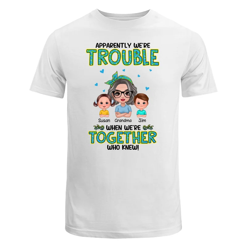 Get In Trouble Doll Grandma With Grandkids Personalized Shirt - Image 5
