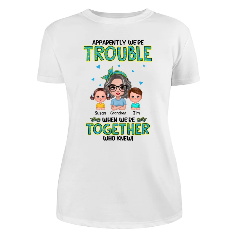 Get In Trouble Doll Grandma With Grandkids Personalized Shirt - Image 9