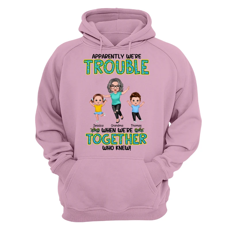 Get In Trouble Happy Doll Grandma Grandkids Personalized Shirt - Image 15