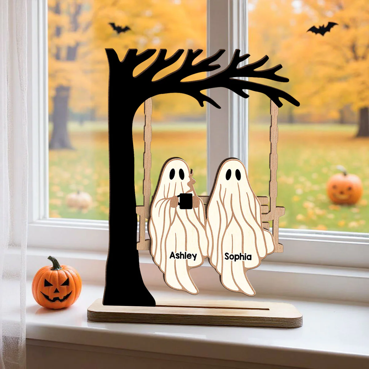 Ghost Friends We're Friends Until We Die Personalized Standing Wooden Plaque - Image 3