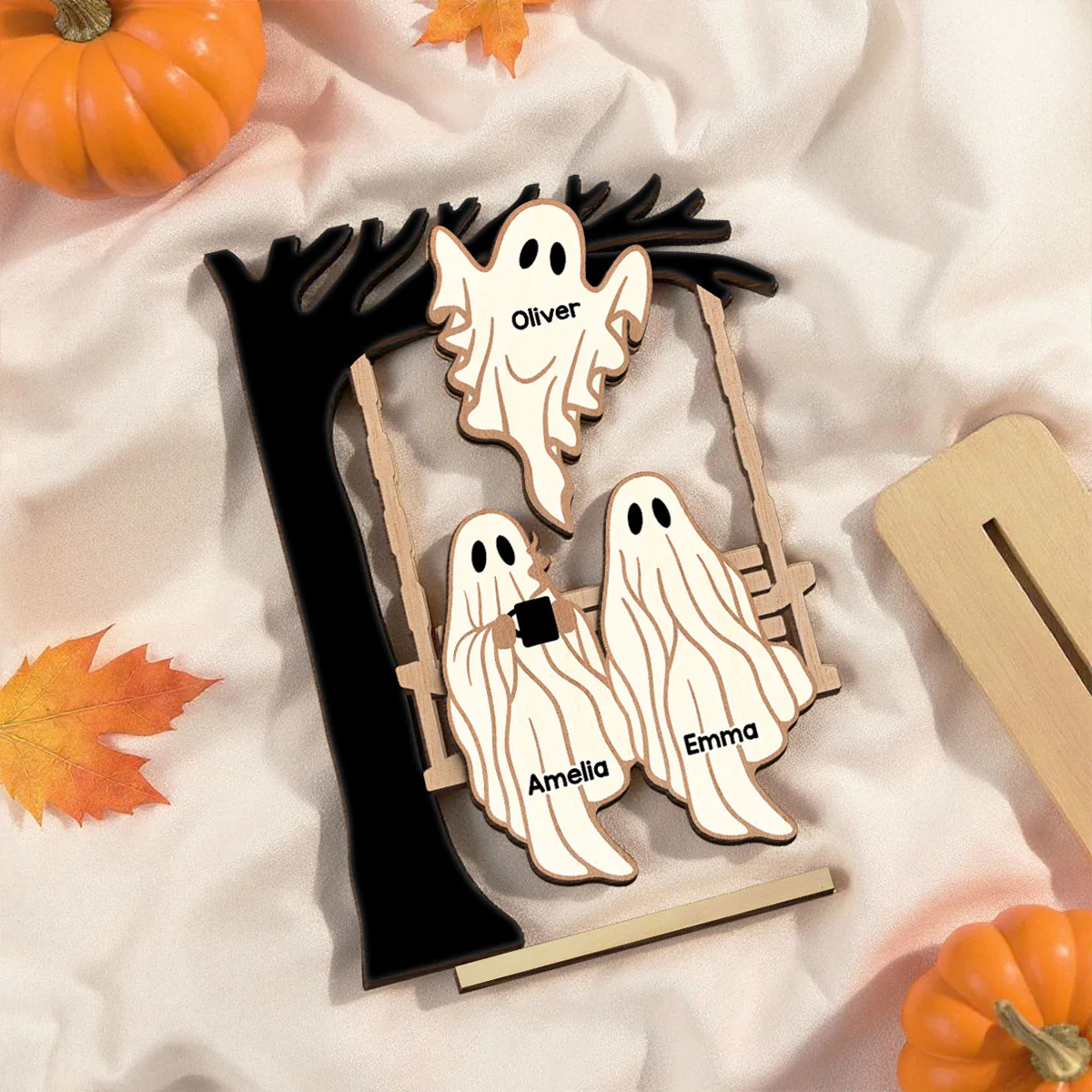 Ghost Friends We're Friends Until We Die Personalized Standing Wooden Plaque - Image 5
