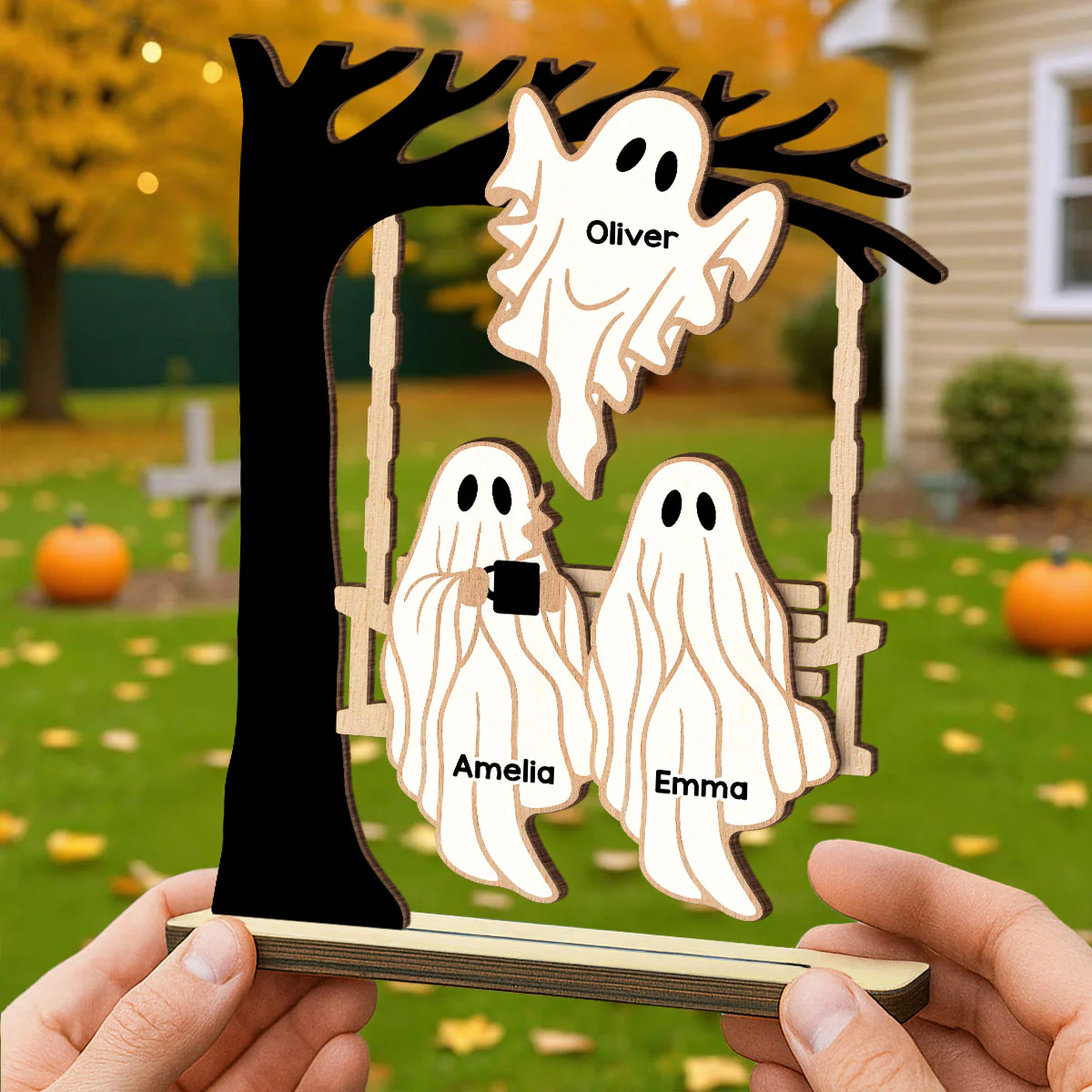 Ghost Friends We're Friends Until We Die Personalized Standing Wooden Plaque - Image 8