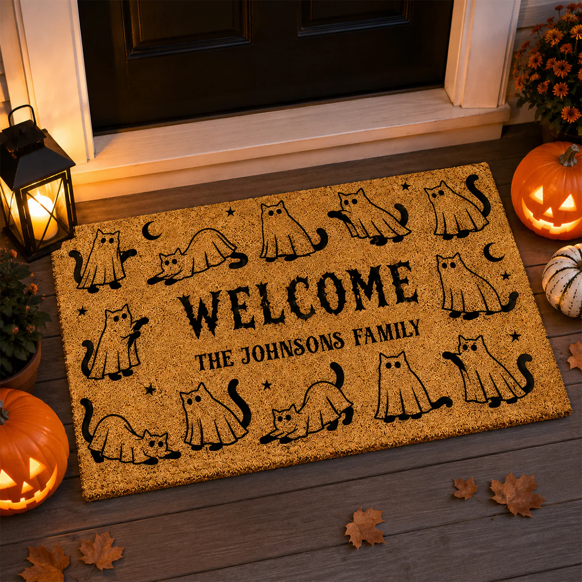 Ghost Spooky Cats Halloween - Personalized Doormat - Halloween Decor Gift, Gift For Cat Lovers - Image 6