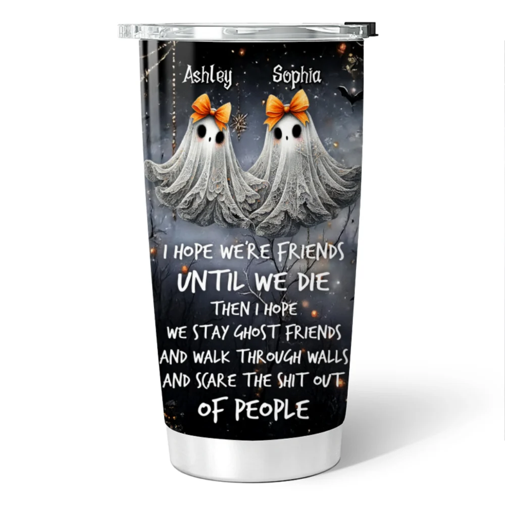 Ghoulmates Besties Personalized Tumbler, Halloween Gift for Best Friends - Image 11