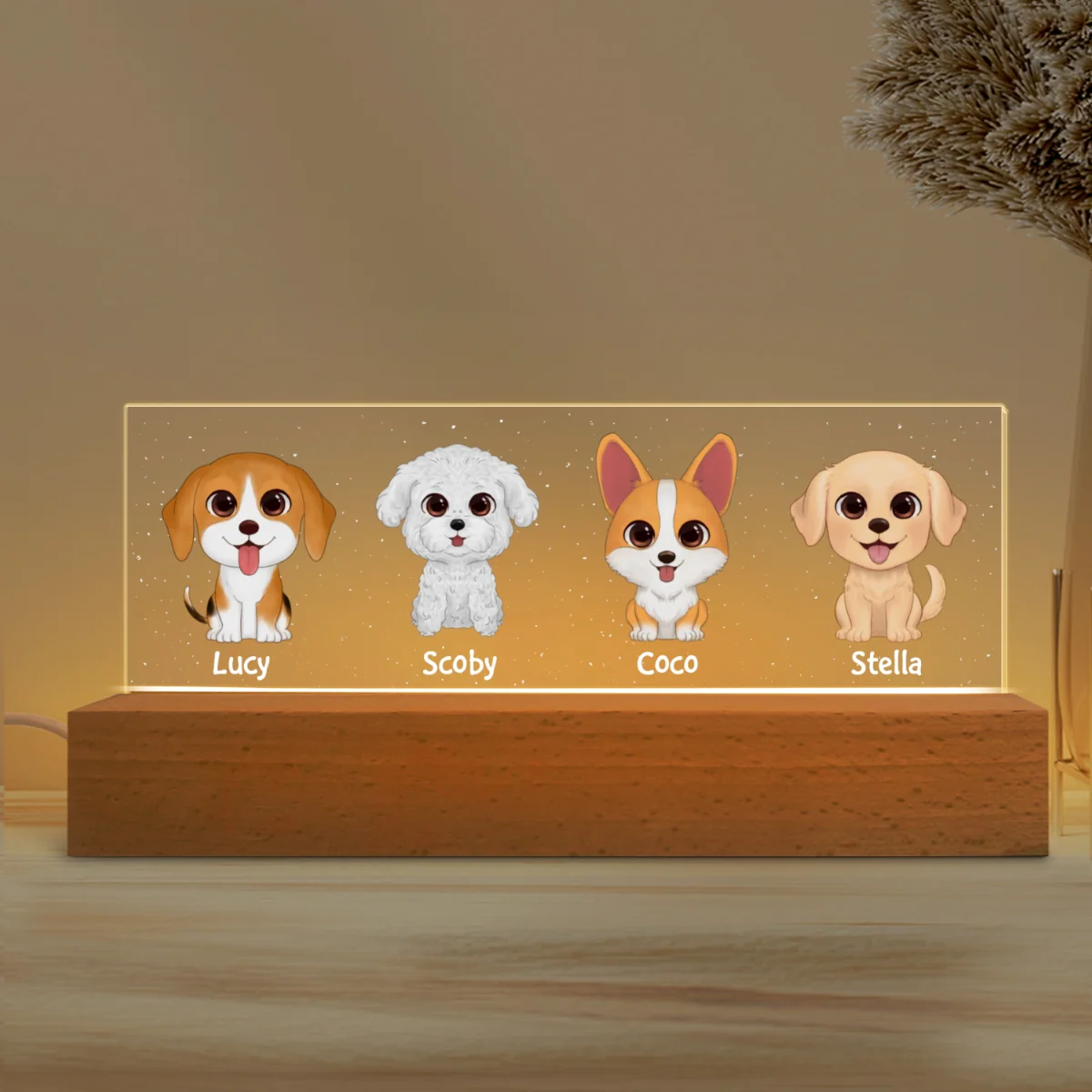 Gift For Dog Mom Personalized Acrylic Block LED Night Light - Image 6