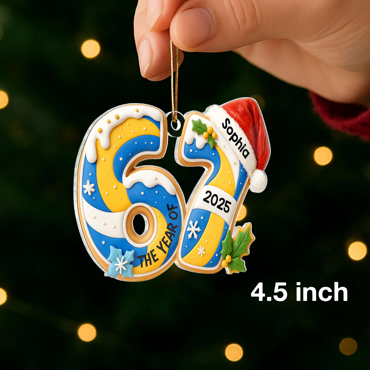 Gingerbread 67 Sports - Personalized Acrylic Ornament - Christmas Gift for Kid, Grandkids - Image 3